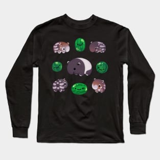 Tapir and baby watermelons Long Sleeve T-Shirt